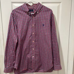 Brand:Ralph Lauren Size:M Color:Red,Blue,Yellow (striped square button up)